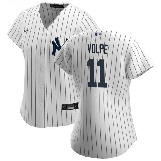 Women Nike NeW York Yankees 11 Anthony Volpe White Home Stitched Baseball Jersey