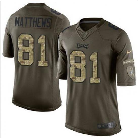 Nike Philadelphia Eagles #81 Jordan Matthews Green Men 27s Stitched NFL Limited Salute to Service Jersey