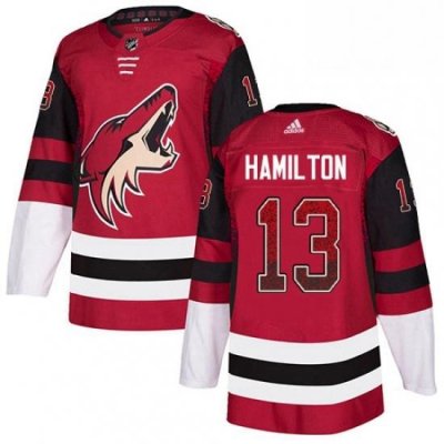 Mens Adidas Arizona Coyotes 13 Freddie Hamilton Authentic Maroon Drift Fashion NHL Jersey