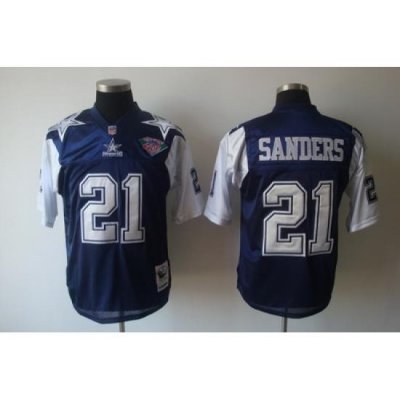 Dallas CoWboys 21 Deion Sanders blue ThroWback 75th