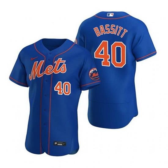 Men NeW York Mets 40 Chris Bassitt Royal Flex Base Stitched jersey