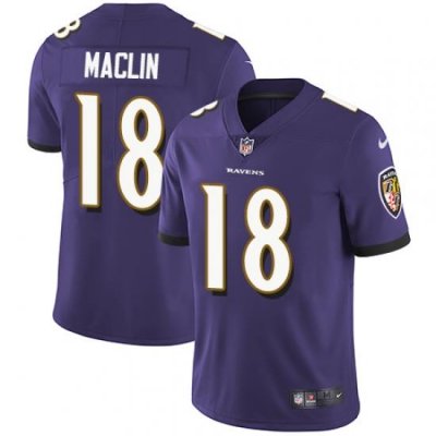 Nike Ravens #18 Jeremy Maclin Purple Team Color Mens Stitched NFL Vapor Untouchable Limited Jersey