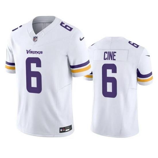 Men Minnesota Vikings 6 Lewis Cine White 2023 F U S E  Vapor Untouchable Stitched Jersey