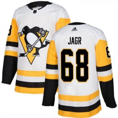 Youth Adidas Pittsburgh Penguins 68 Jaromir Jagr Authentic White Away NHL Jersey