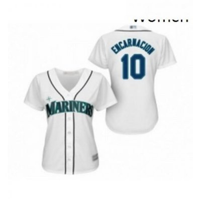 Womens Seattle Mariners 10 Edwin Encarnacion Replica White Home Cool Base Baseball Jersey