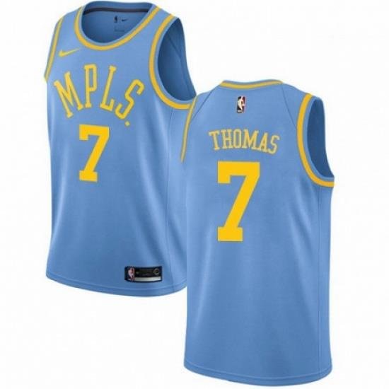 Mens Nike Los Angeles Lakers 7 Isaiah Thomas Swingman Blue Hardwood Classics NBA Jersey