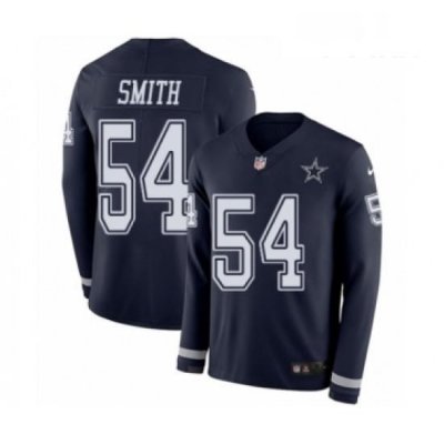 Youth Nike Dallas Cowboys 54 Jaylon Smith Limited Navy Blue Therma Long Sleeve NFL Jersey