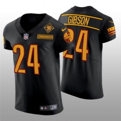 Men Washington Commanders 24 Antonio Gibson 90th Anniversary Black Elite Stitched Jersey