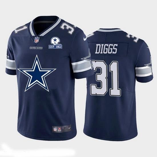 Dallas Cowboys 31 Trevon Diggs Navy Blue Men Nike Big Team Logo With Established In 1960 Patch Vapor Limited NFL Jersey