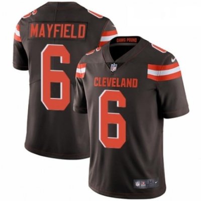 Mens Nike Cleveland BroWns 6 Baker Mayfield BroWn Team Color Vapor Untouchable Limited Player NFL Jersey