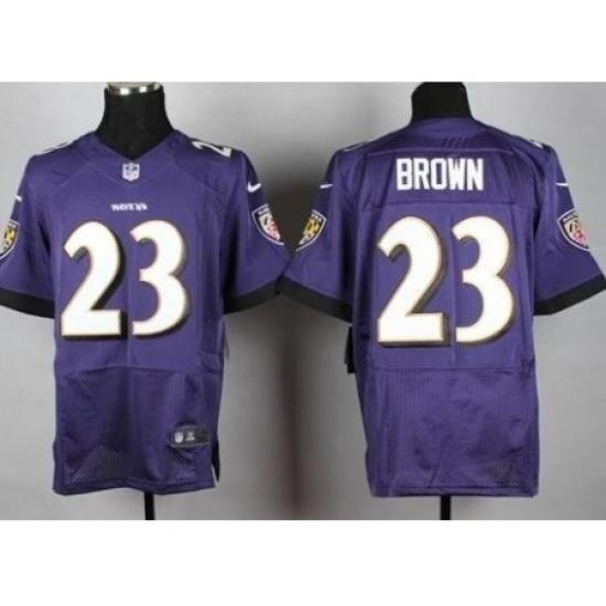 Nike Baltimore Ravens 23 Chykie Brown Purple Elite NFL Jersey