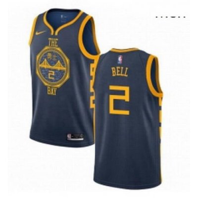 Mens Nike Golden State Warriors 2 Jordan Bell Swingman Navy Blue NBA Jersey City Edition