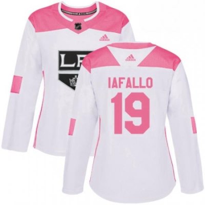 Womens Adidas Los Angeles Kings 19 Alex Iafallo Authentic WhitePink Fashion NHL Jersey