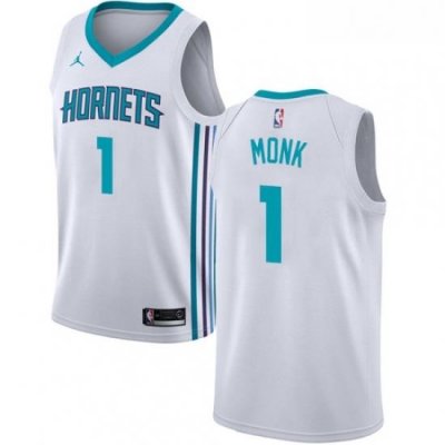 Womens Nike Jordan Charlotte Hornets 1 Malik Monk Swingman White NBA Jersey Association Edition