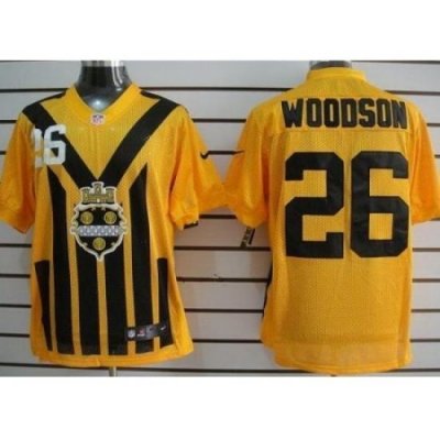 Nike Pittsburgh Steelers 26 Rod Woodson YelloW Elite 1933s ThroWback NFL Jersey