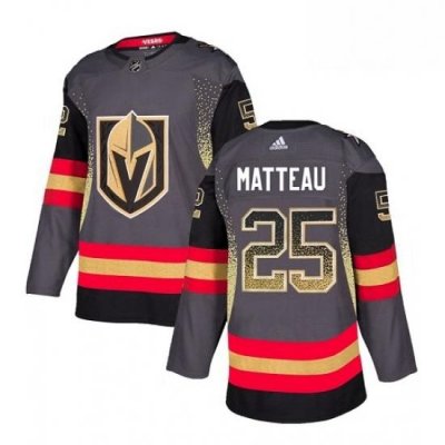 Mens Adidas Vegas Golden Knights 25 Stefan Matteau Authentic Black Drift Fashion NHL Jersey