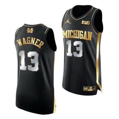 Michigan Wolverines Moritz Wagner 2021 March Madness Golden Authentic Black Jersey