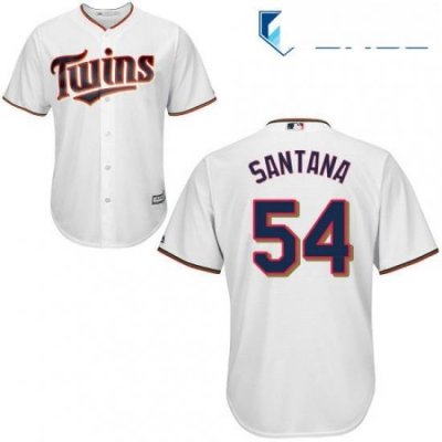 Youth Majestic Minnesota Twins 54 Ervin Santana Replica White Home Cool Base MLB Jersey