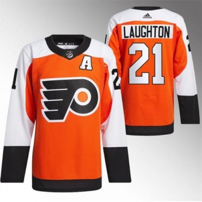 Men Philadelphia Flyers 21 Scott Laughton 2023 24 Orange Stitched Jersey