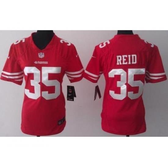 Women Nike San Francisco 49ers 35 Eric Reid Red Jerseys