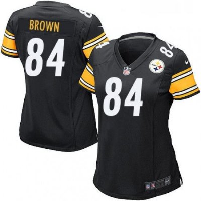 Womens Nike Pittsburgh Steelers 84 Antonio Brown Game Black Team Color NFL Jersey