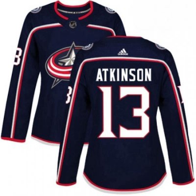 Womens Adidas Columbus Blue Jackets 13 Cam Atkinson Premier Navy Blue Home NHL Jersey