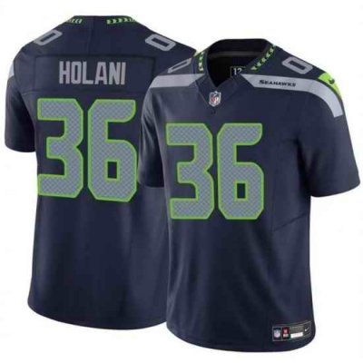 Youth Seattle Seahawks 36 George Holani Navy 2024 F U S E Vapor Limited Stitched Football Jersey