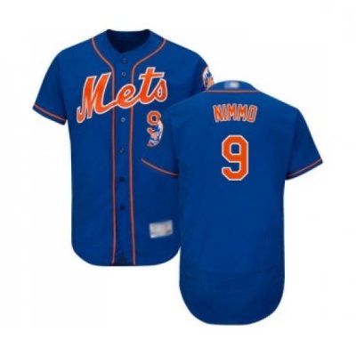 Mens New York Mets 9 Brandon Nimmo Royal Blue Alternate Flex Base Authentic Collection Baseball Jersey