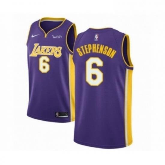 Mens Los Angeles Lakers 6 Lance Stephenson Authentic Purple Basketball Jersey Statement Edition