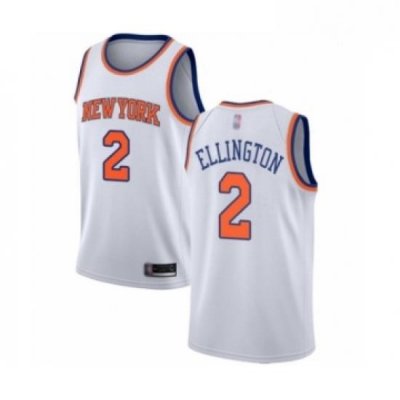 Mens New York Knicks 2 Wayne Ellington Authentic White Basketball Jersey Association Edition