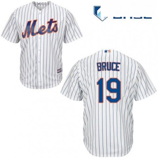 Youth Majestic New York Mets 19 Jay Bruce Replica White Home Cool Base MLB Jersey