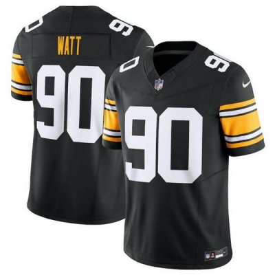 Men Pittsburgh Steelers 90 T J Watt Black 2023 F.U.S.E. Vapor Untouchable Limited Jersey