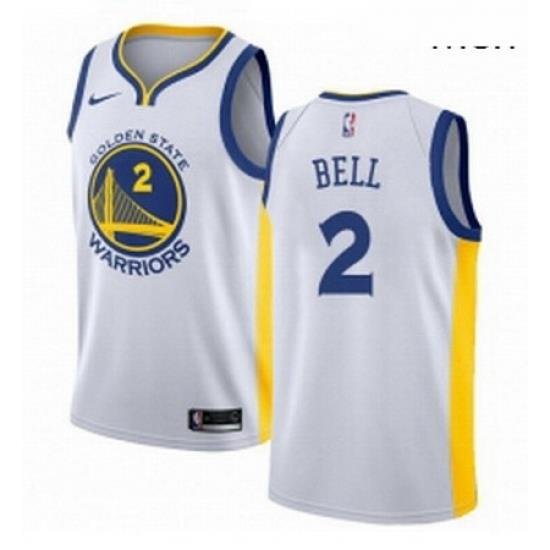 Mens Nike Golden State Warriors 2 Jordan Bell Authentic White Home NBA Jersey Association Edition