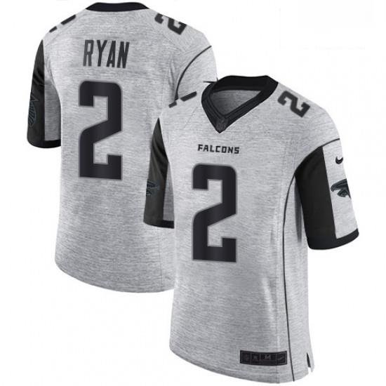 Men Nike Atlanta Falcons 2 Matt Ryan Limited Gray Gridiron II NFL Jersey