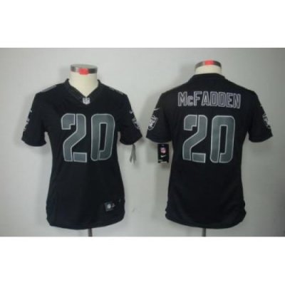 Women Nike NFL Oakland Raiders #20 Darren McFadden Black Jerseys[Impact Limited]