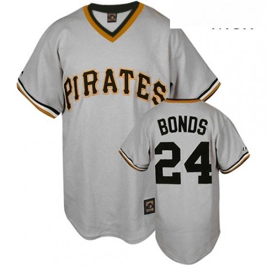 Mens Mitchell and Ness Pittsburgh Pirates 24 Barry Bonds Replica Grey Throwback MLB Jersey