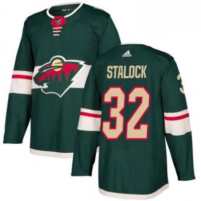 Mens Adidas Minnesota Wild 32 Alex Stalock Premier Green Home NHL Jersey