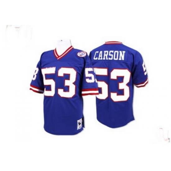 NY Giants 53 Harry Carson ThroWback blue jerseys