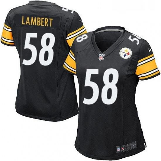 Womens Nike Pittsburgh Steelers 58 Jack Lambert Game Black Team Color NFL Jersey