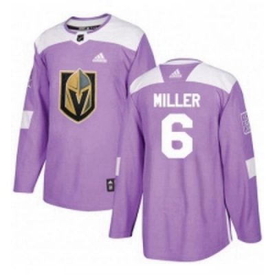 Youth Adidas Vegas Golden Knights 6 Colin Miller Authentic Purple Fights Cancer Practice NHL Jersey