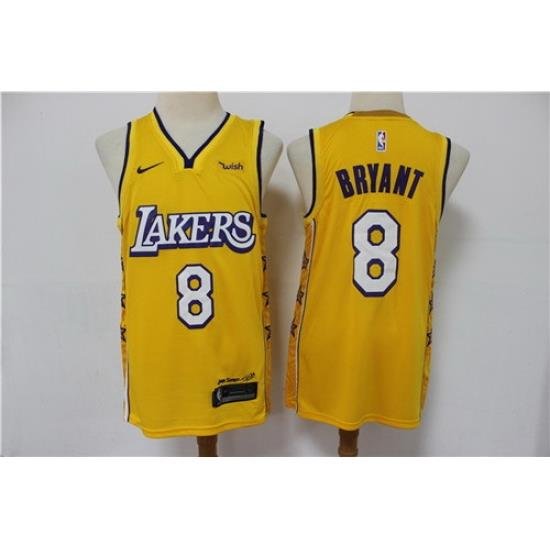 Lakers 8 Kobe Bryant Yellow 2020 City Edition Nike Swingman Jersey