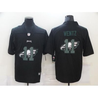 Nike Philadelphia Eagles 11 Carson Wentz Black Shadow Logo Limited Jersey