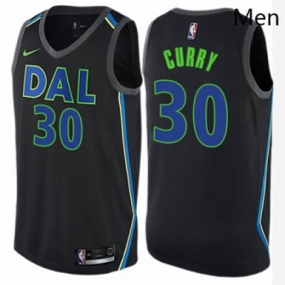 Mens Nike Dallas Mavericks 30 Seth Curry Authentic Black NBA Jersey City Edition