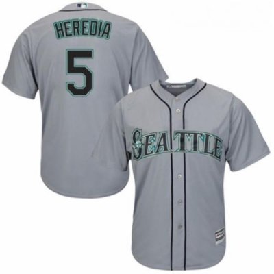 Youth Majestic Seattle Mariners 5 Guillermo Heredia Authentic Grey Road Cool Base MLB Jersey