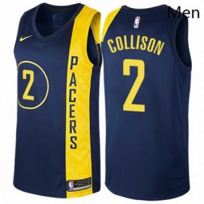 Mens Nike Indiana Pacers 2 Darren Collison Authentic Navy Blue NBA Jersey City Edition