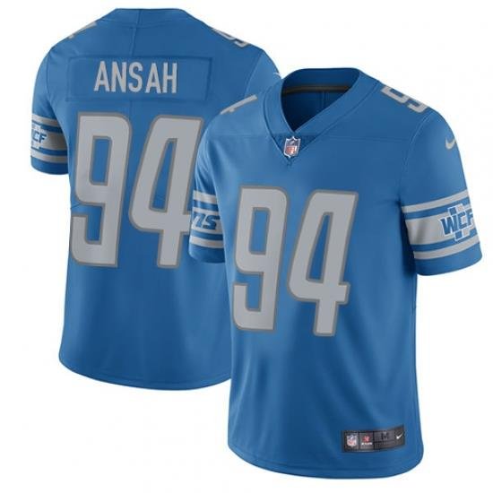 Nike Lions #94 Ziggy Ansah Blue Team Color Mens Stitched NFL Limited Jersey