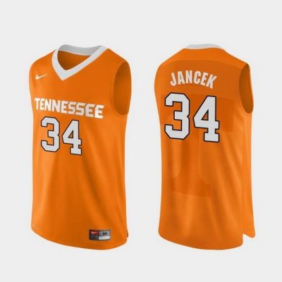 Men Tennessee Volunteers Brock Jancek Orange Authentic Performace College Basketball Jersey