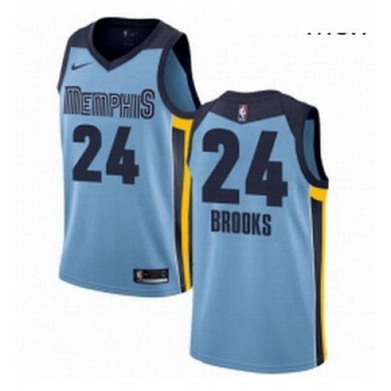 Mens Nike Memphis Grizzlies 24 Dillon Brooks Swingman Light Blue NBA Jersey Statement Edition