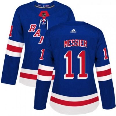 Womens Adidas New York Rangers 11 Mark Messier Premier Royal Blue Home NHL Jersey