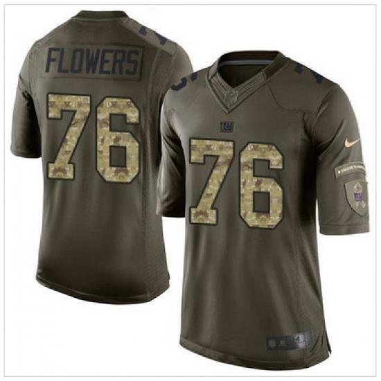 Nike New York Giants #76 Ereck Flowers Green Men 27s Stitched NFL Limited Salute to Service Jersey